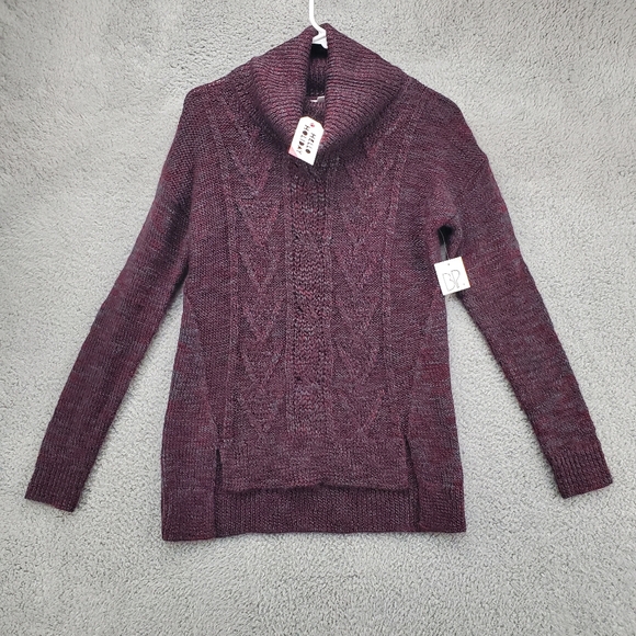 bp Sweaters - BP Knit Sweater Cowl Neck Womens XS Maroon Gray